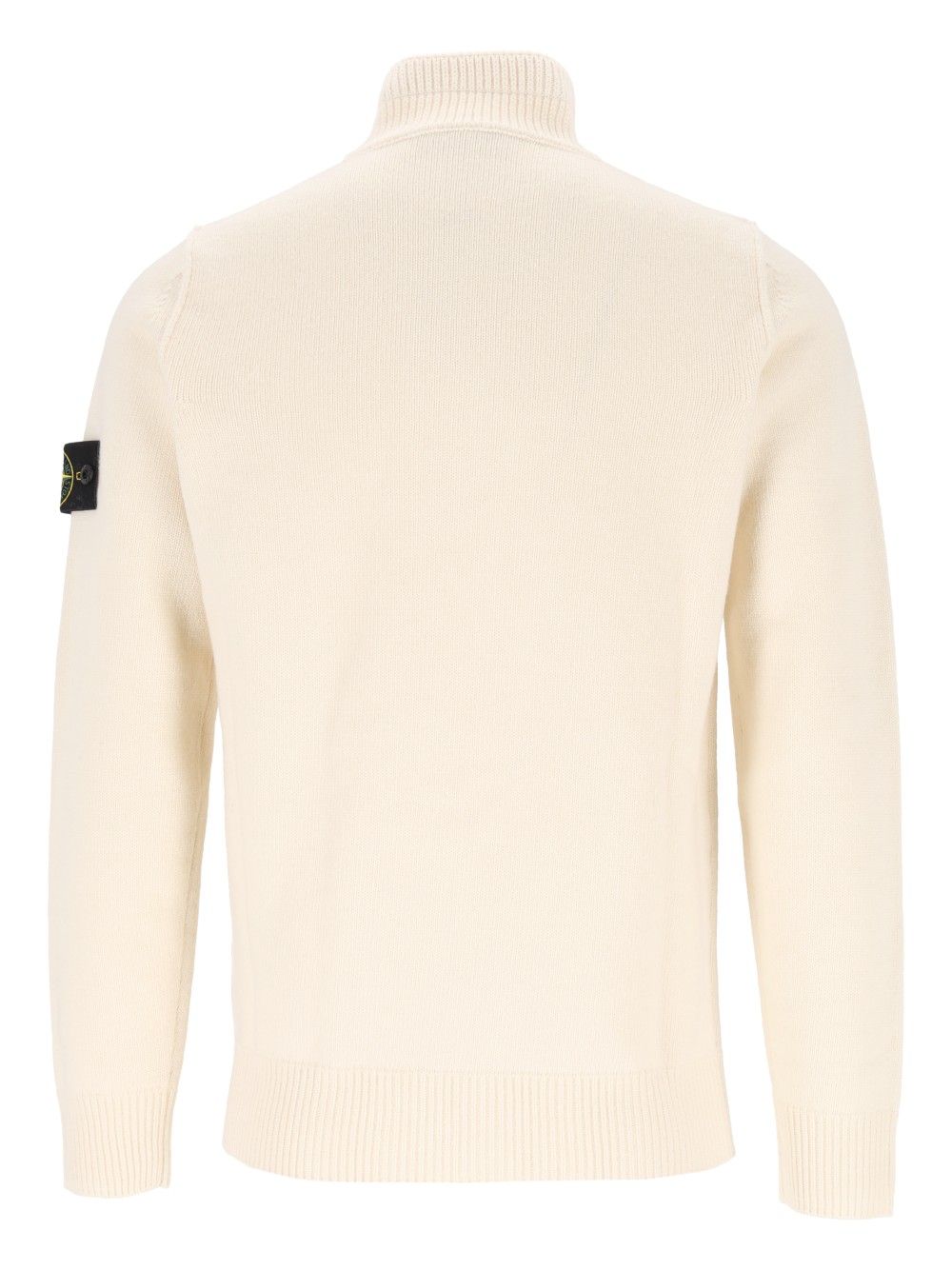 Stone Island Short Zip Sweater Knitwear - Bianco | 3be1e2e158ba4af36475944f92939081ac442ff6