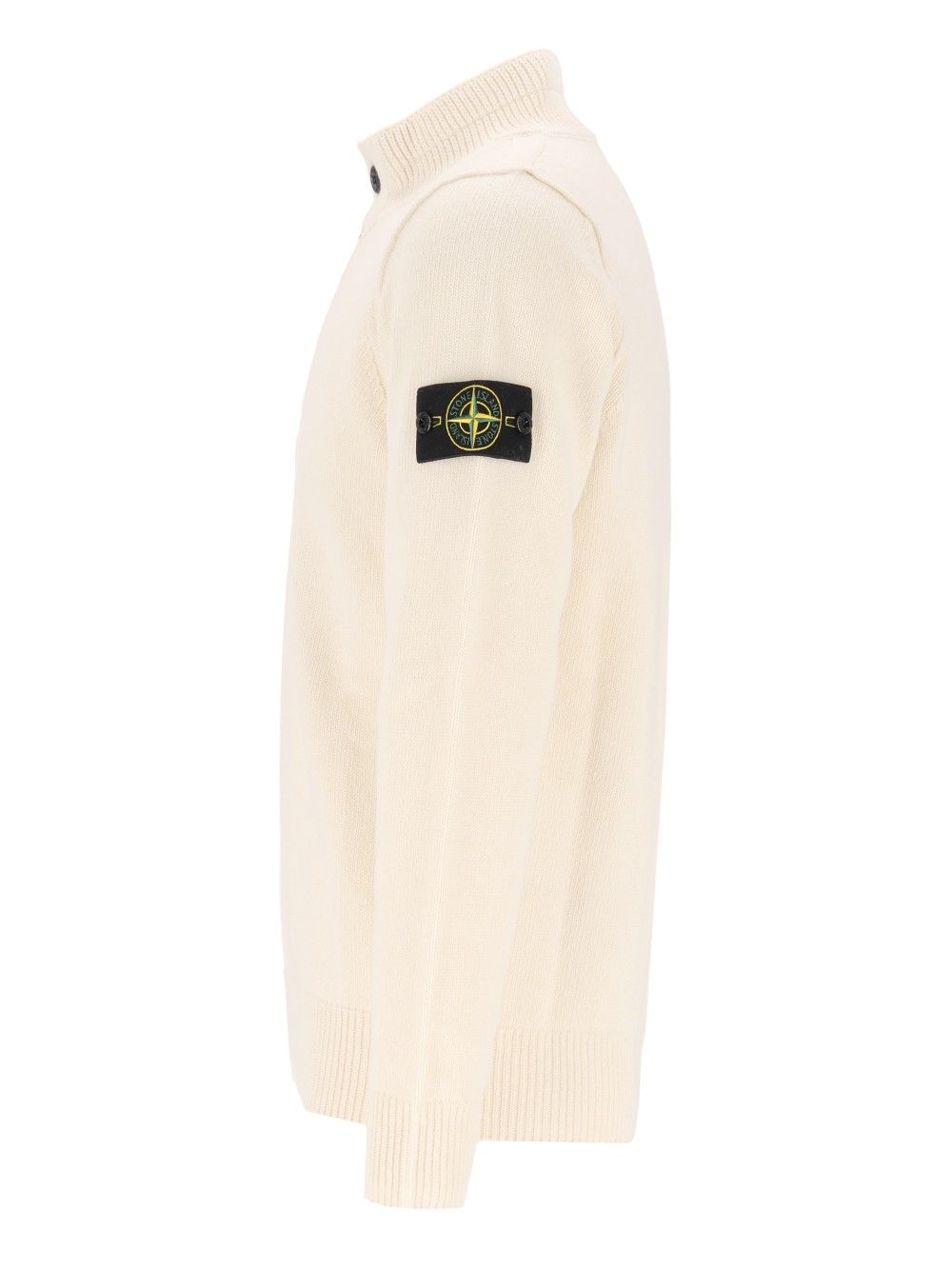 Stone Island Short Zip Sweater Knitwear - Bianco | 06f5c4c6fb72eaae6de251712e3ade644bda7677