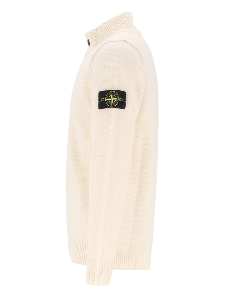 Stone Island Short Zip Sweater Knitwear - Bianco | 06f5c4c6fb72eaae6de251712e3ade644bda7677
