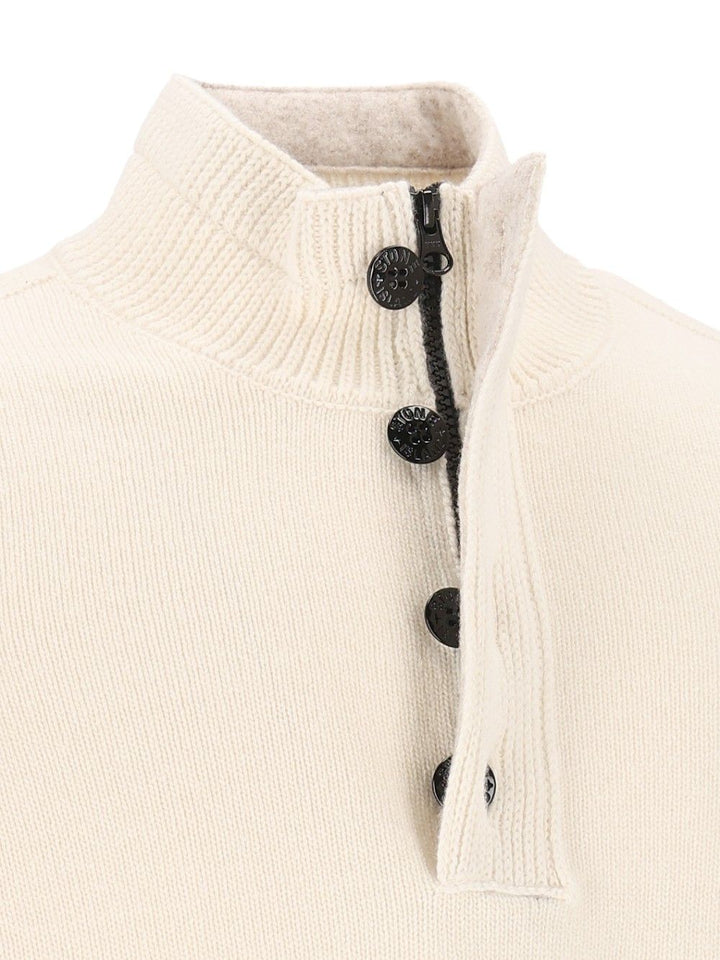 Stone Island Short Zip Sweater Knitwear - Bianco | b53c921dc26af9a97f83e84f9c893b4b6ed31675