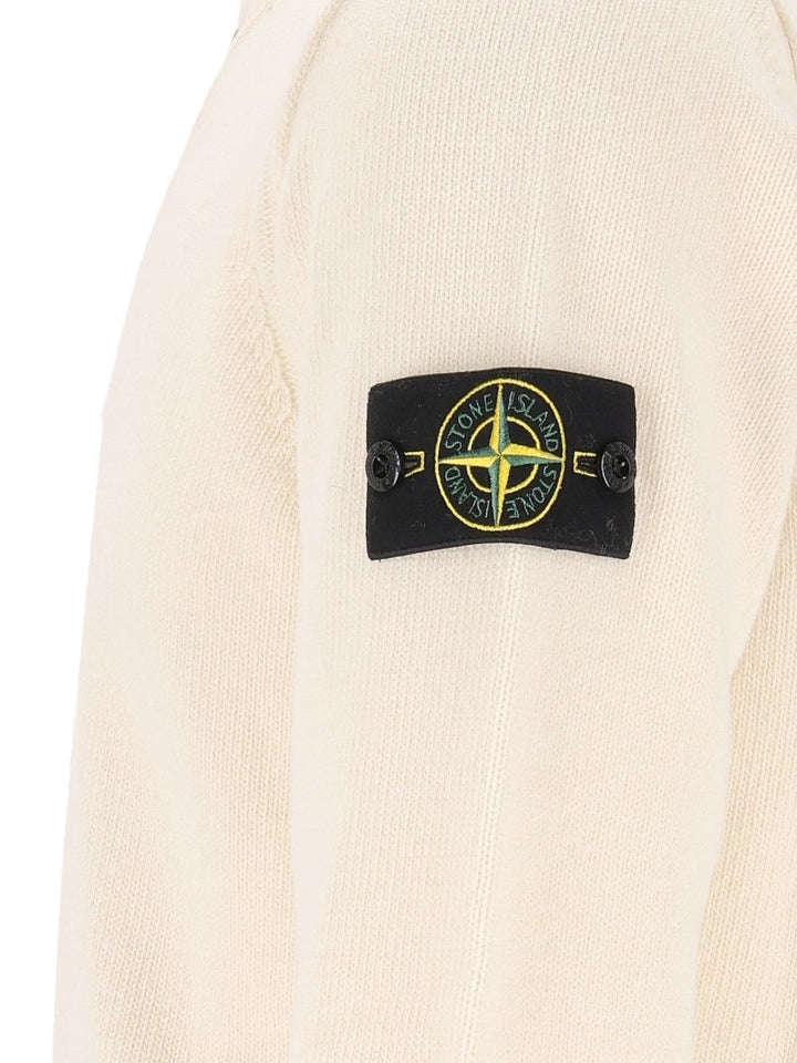 Stone Island Short Zip Sweater Knitwear - Bianco | 7cc54bf8988e8315fbcbaa006696e8e7944fdde8