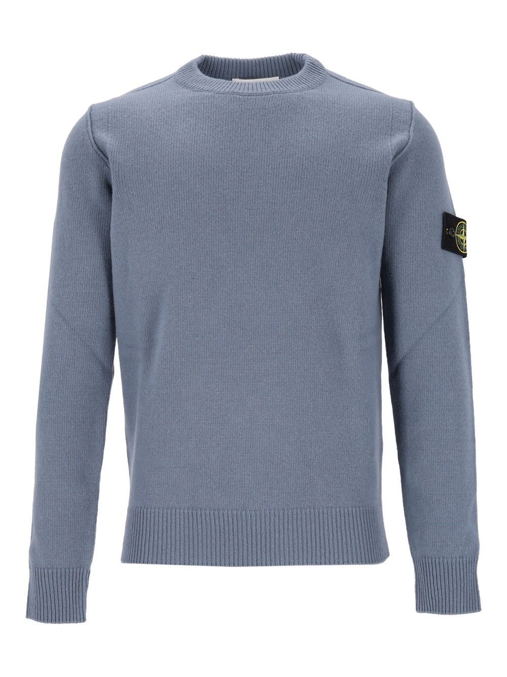 Stone Island Lambswool Crew Neck Sweater Sweatshirts - Blu | dc1285e86ad10a96325a281293e4d3361aeb2e38