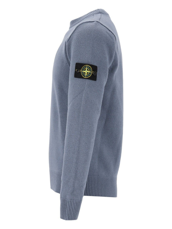 Stone Island Lambswool Crew Neck Sweater Sweatshirts - Blu | e1d884e2ab0d12f767193a0fa9771f27f48ddb1a