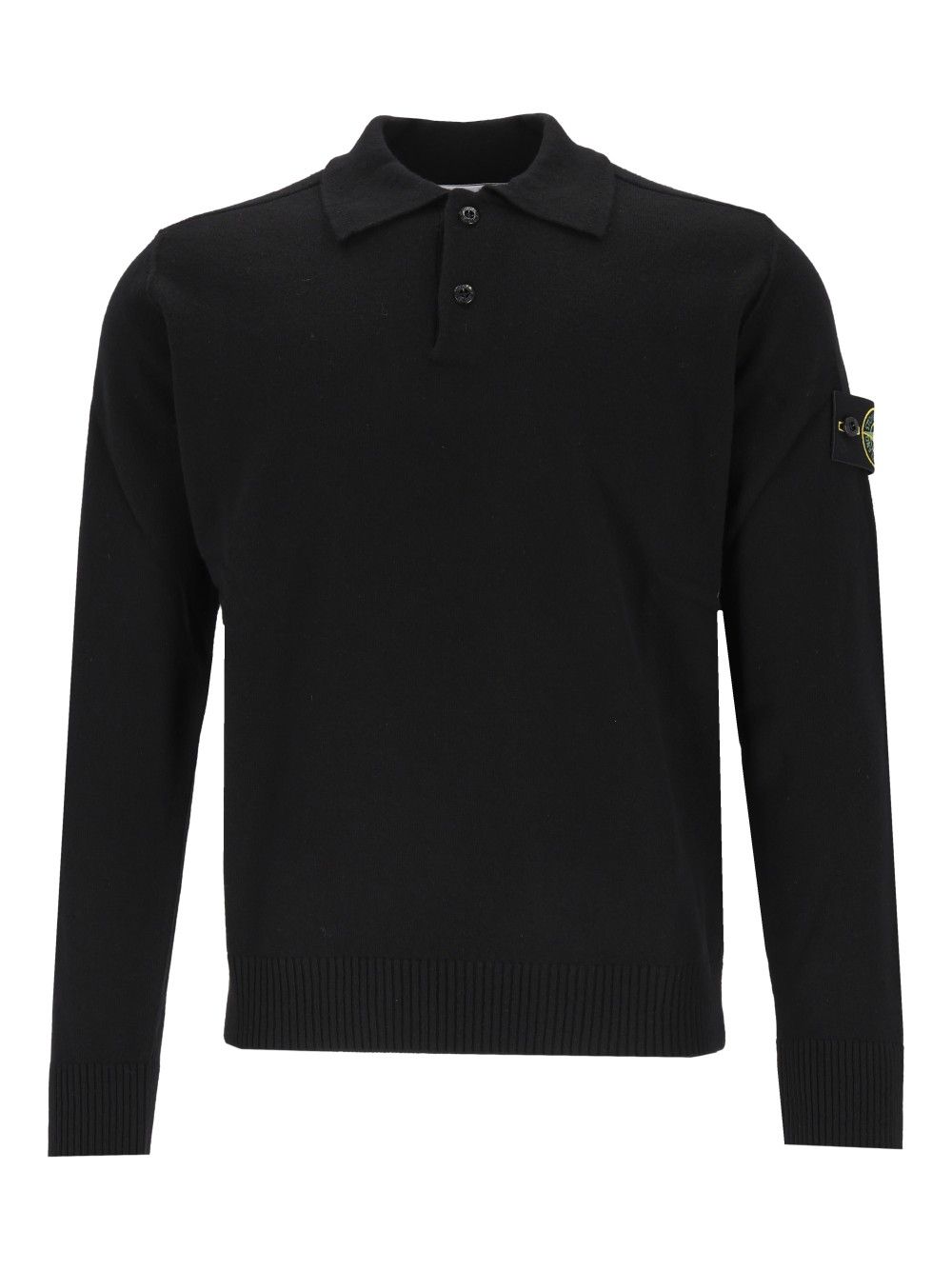Stone Island Rws Geelong Lightweight Wool Polo Sweater Knitwear - Nero | ce50653de906a9fa10d44f406fd447cc2aba5a1d