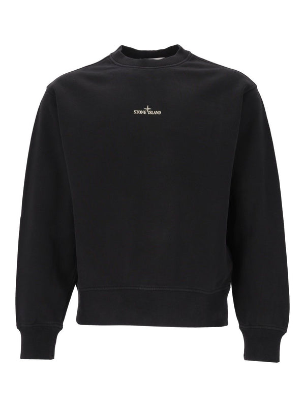 Organic Cotton Fleece Crewneck Sweatshirt Sweatshirts Nero