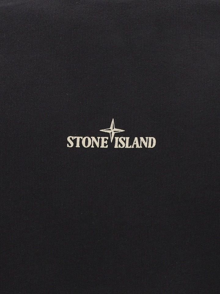Stone Island Organic Cotton Fleece Crewneck Sweatshirt Sweatshirts - Nero | 786c97a959b8d471db3926eb36087b77eafac991