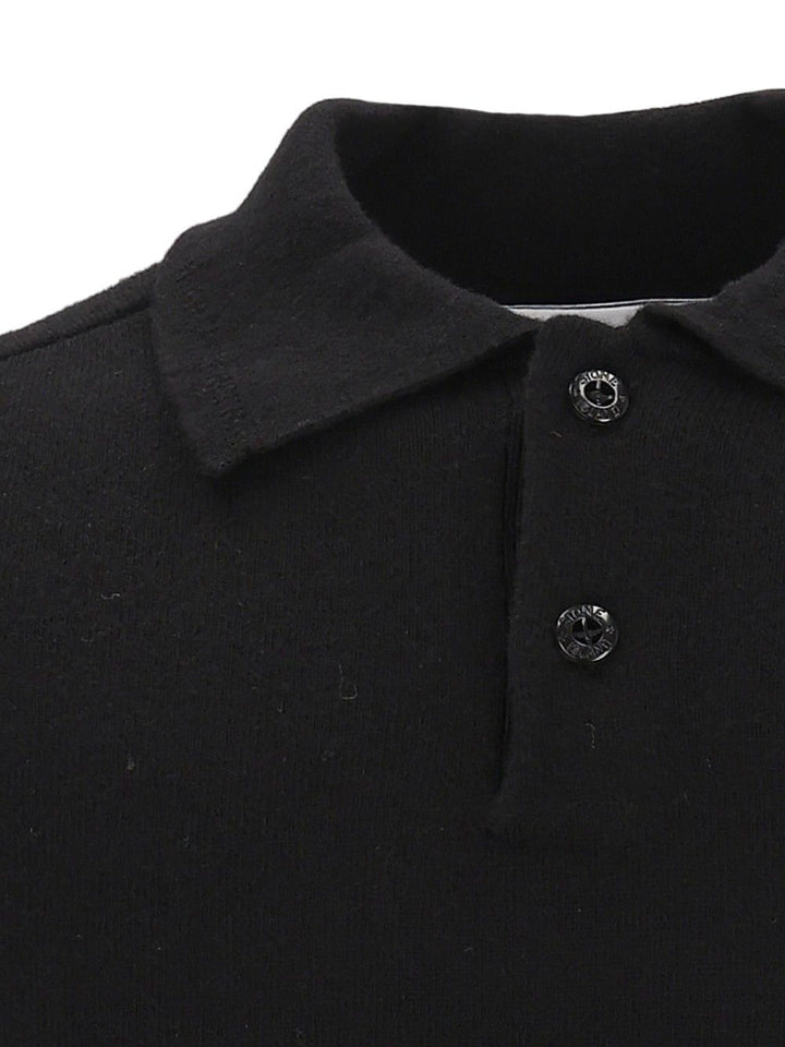 Stone Island Rws Geelong Lightweight Wool Polo Sweater Knitwear - Nero | 20cff974c5131a4a0996856fdc0a24b962ecffaa