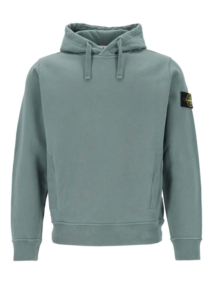 Stone Island Brushed Organic Cotton Hoodie Sweatshirts - Verde | 203ff1b7b09cd8f4f0bbda8afd48fa382878228b