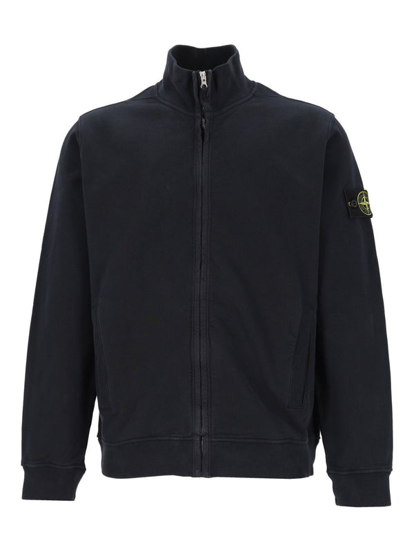 Fleece Track Jacket Knitwear Blu