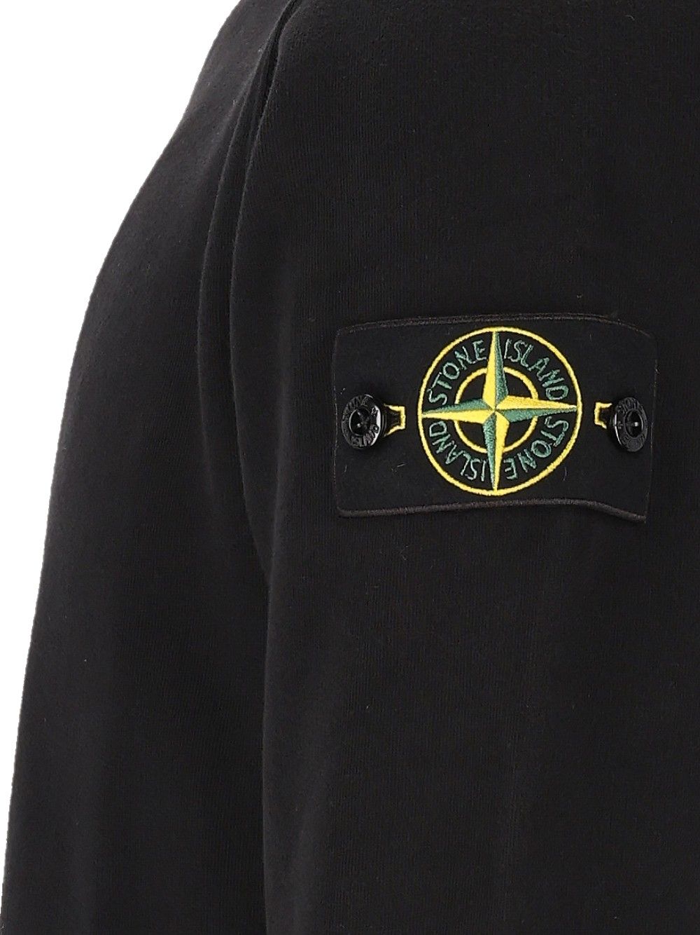 Stone Island Brushed Organic Cotton Fleece, Garment Dyed Sweatshirts - Nero | c726d8a38980570fdaf988a26504deeb6ec4dc65