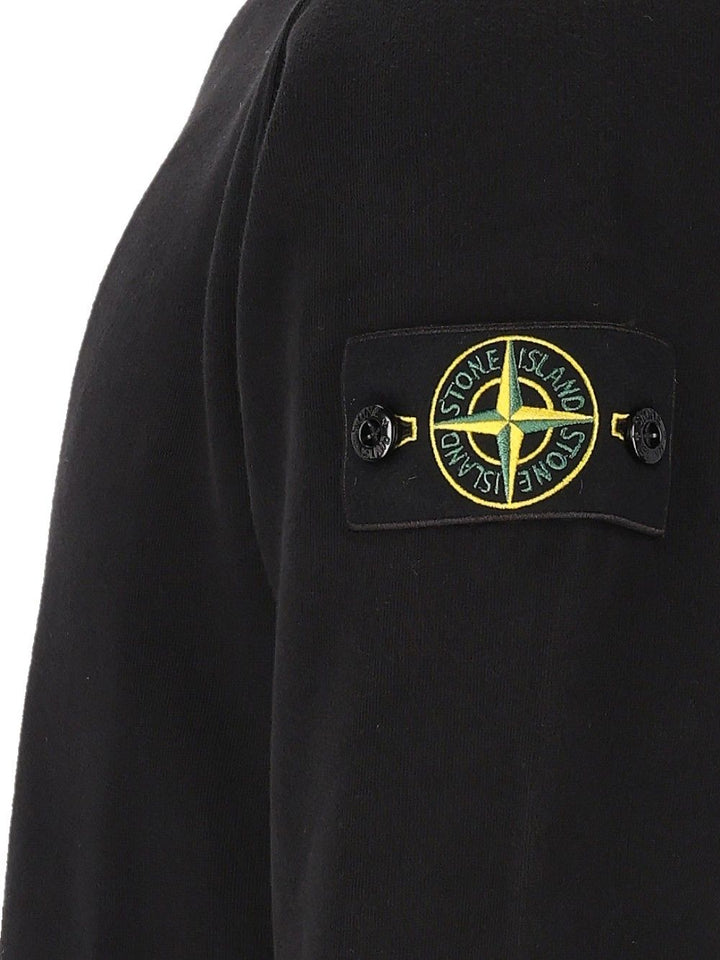 Stone Island Brushed Organic Cotton Fleece, Garment Dyed Sweatshirts - Nero | c726d8a38980570fdaf988a26504deeb6ec4dc65