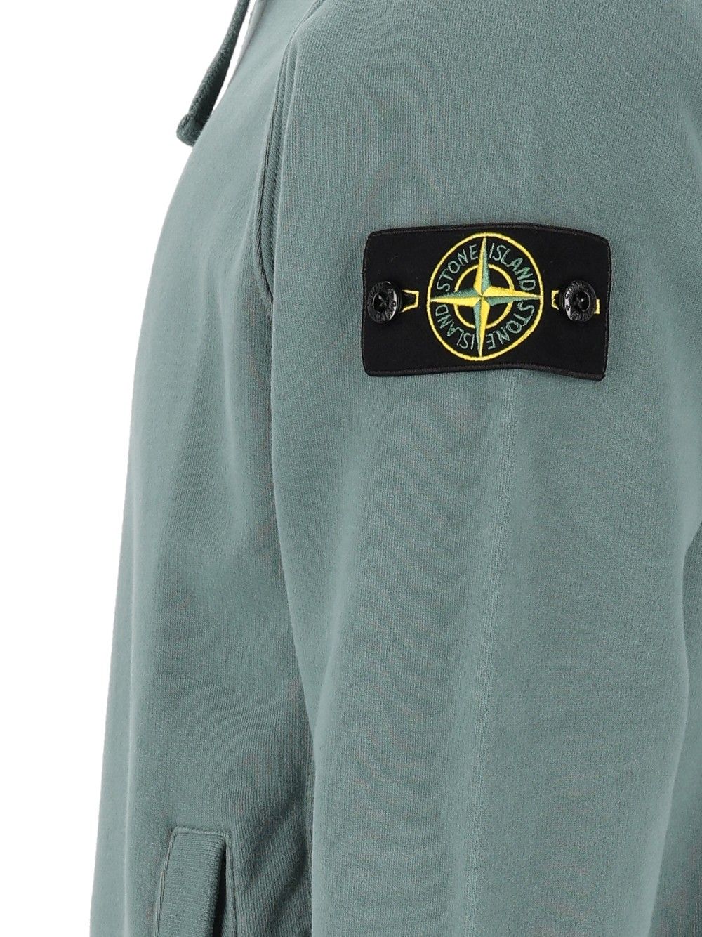 Stone Island Brushed Organic Cotton Hoodie Sweatshirts - Verde | 430de80ac9fbc7265c19e494612f1bc2d7f1948e
