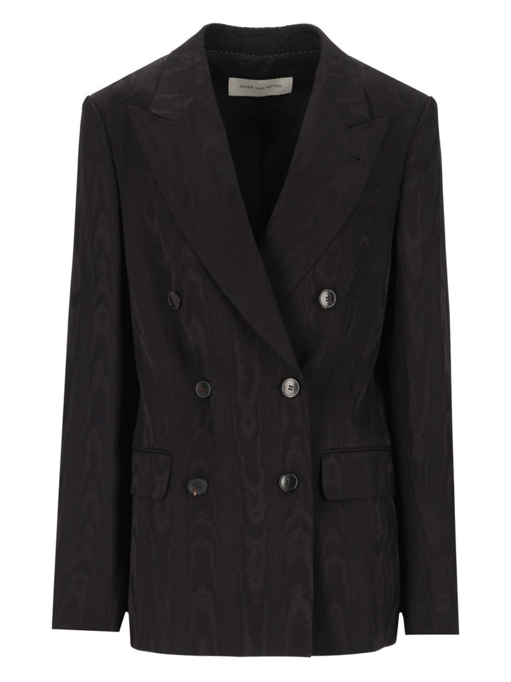 Dries Van Noten “Barrysta” Double-Breasted Blazer Giacche - Nero | 2f8d4ca9fb8e8eebb25748b49aea4169f28538c3