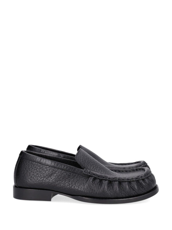Mocasines Slip-On de Cuero Zapatos planos Negro