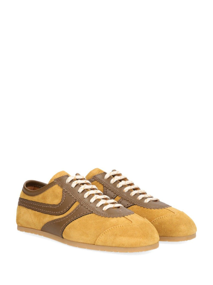 Dries Van Noten Suede  With Nappa Upper And Thin Signature Sole Sneakers - Beige | 8900c2e7fa7525cb337e6ddfa2076f5097c157c3