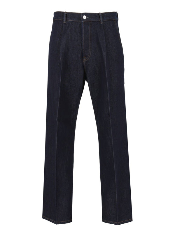 Rivet Front And Back Jeans Blu