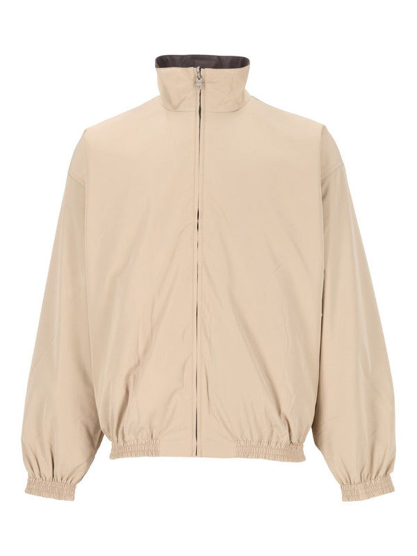 High-Neck Zip Up Jacket Giacche Beige