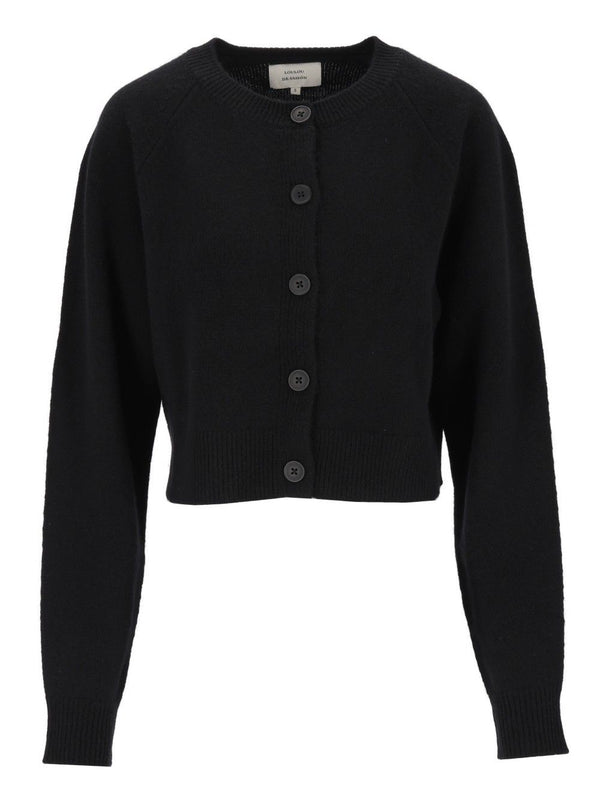 Heike Cashmere Cropped Cardigan Knitwear Black