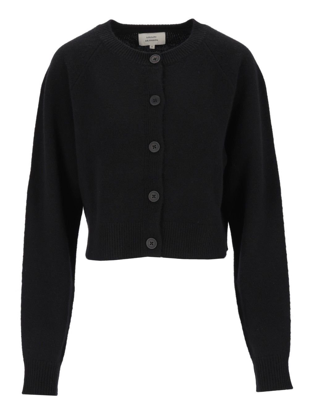 Loulou De Saison Heike Cashmere Cropped Cardigan Knitwear - Nero | 3cf38d6c6229f53b74393b8b9ea4dc8cfe1d6b42