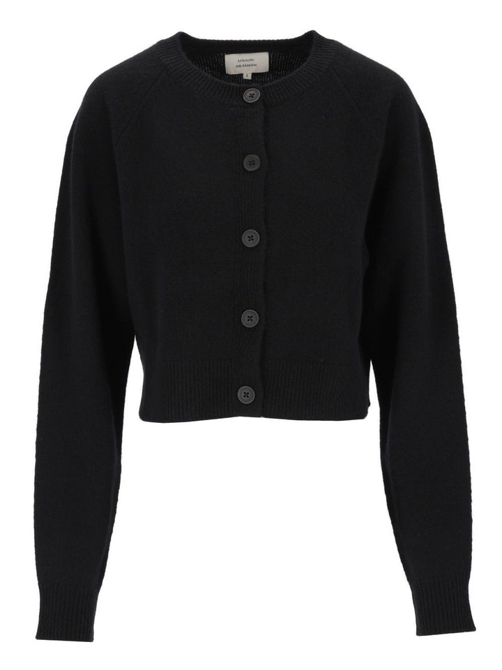 Loulou De Saison Heike Cashmere Cropped Cardigan Knitwear - Nero | 3cf38d6c6229f53b74393b8b9ea4dc8cfe1d6b42