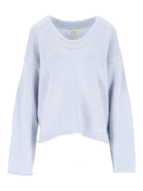 Derry Cashmere U-Ausschnitt Pullover Strickware Hellblau