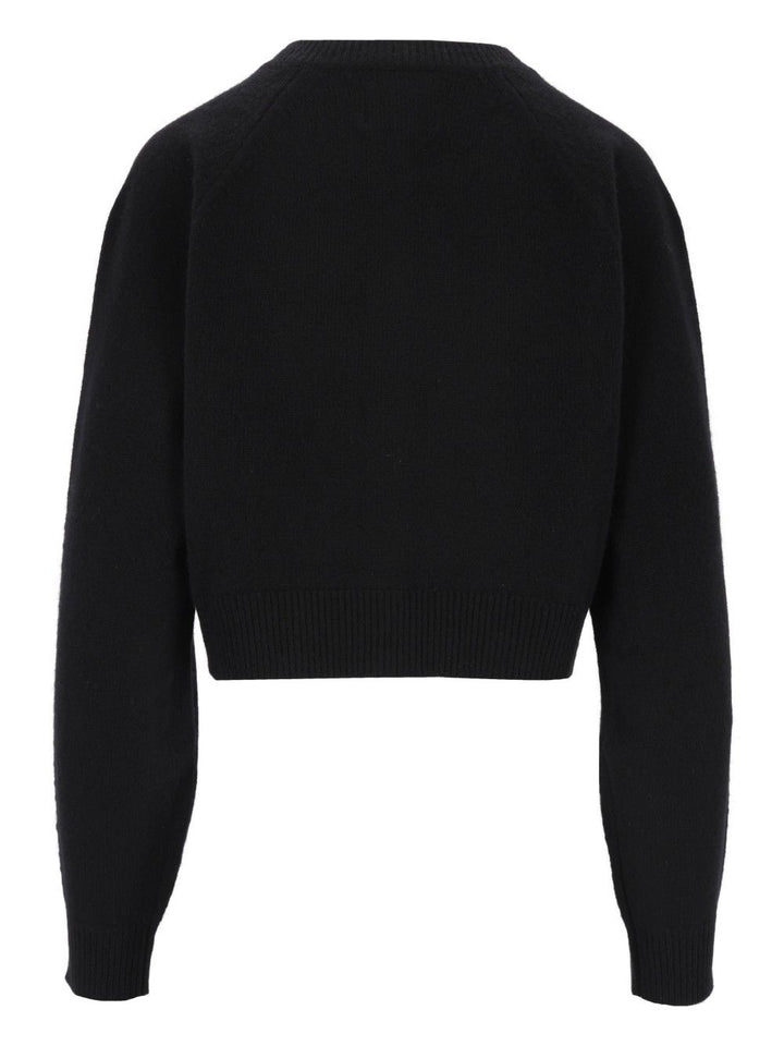 Loulou De Saison Heike Cashmere Cropped Cardigan Knitwear - Nero | 2f9af44e021651204efad8dd0b7e12809d7f9b5a
