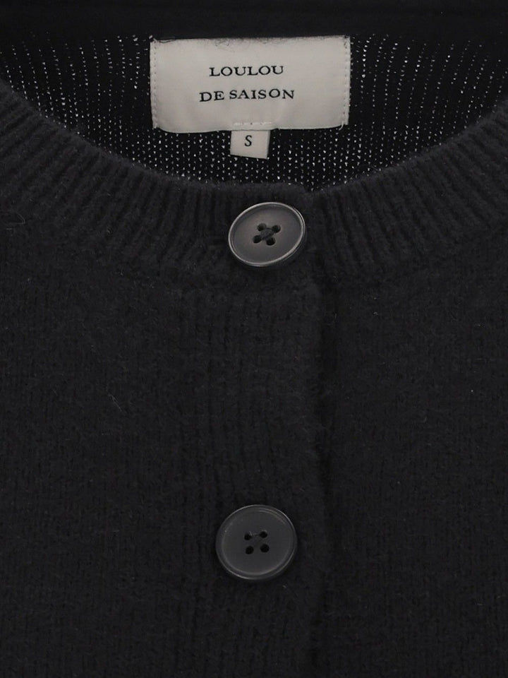 Loulou De Saison Heike Cashmere Cropped Cardigan Knitwear - Nero | 9b28338783b614040094217f2b3973155eca7369