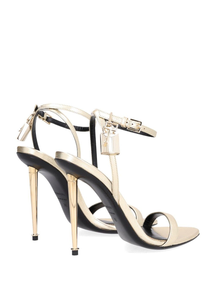 Tom Ford Padlock Sandal With Heel Sandali - Oro | d6b38271924e197105b59aa5734fa29c020c4d76