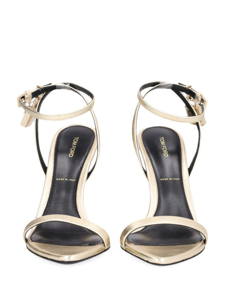 Tom Ford Padlock Sandal With Heel Sandali - Oro | 66db8a151c324660e266199f14b9e473d7377654