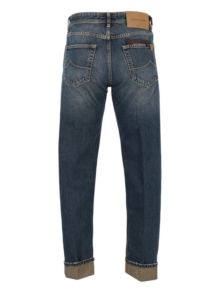Jacob Cohen Pant 5pkt Cropped Tapered Leg Jude 13 Oz Salpa Beige 100 Cot Jeans - Blu | 942e2c7eb2c7056af15d70c813eac18cd8c00355