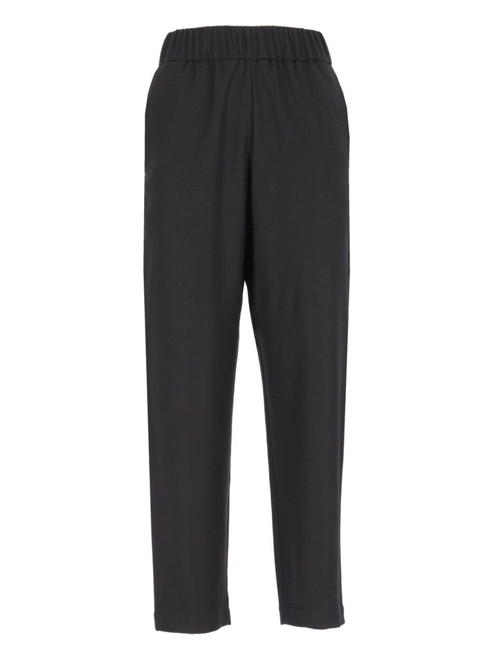Barena Venezia Pantalone Jole25 Flan 99 Lana 1 Elastan Trousers - Nero | e0abe742f855321db8033e7caef2558aea45f721