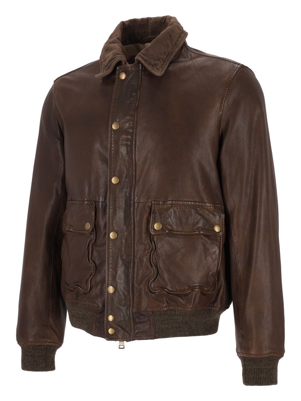 Al Duca D'Aosta Leather Bomber Jacket Giacche - Marrone | 84d2b45b9a6fe56c684a5a984e2e4ba8b4368934