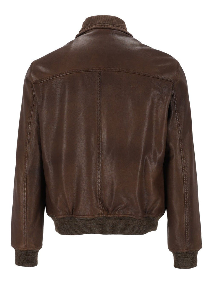 Al Duca D'Aosta Leather Bomber Jacket Giacche - Marrone | 18941e7da6a690cf0fbd0dcc28ecb93555fb1302
