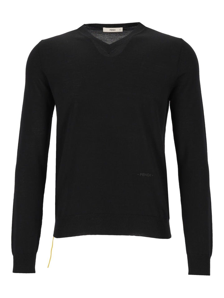 Fendi Merino Wool Sweater Knitwear - Nero | e33f48c36d04beb71fdd6be64af4227a7099f215