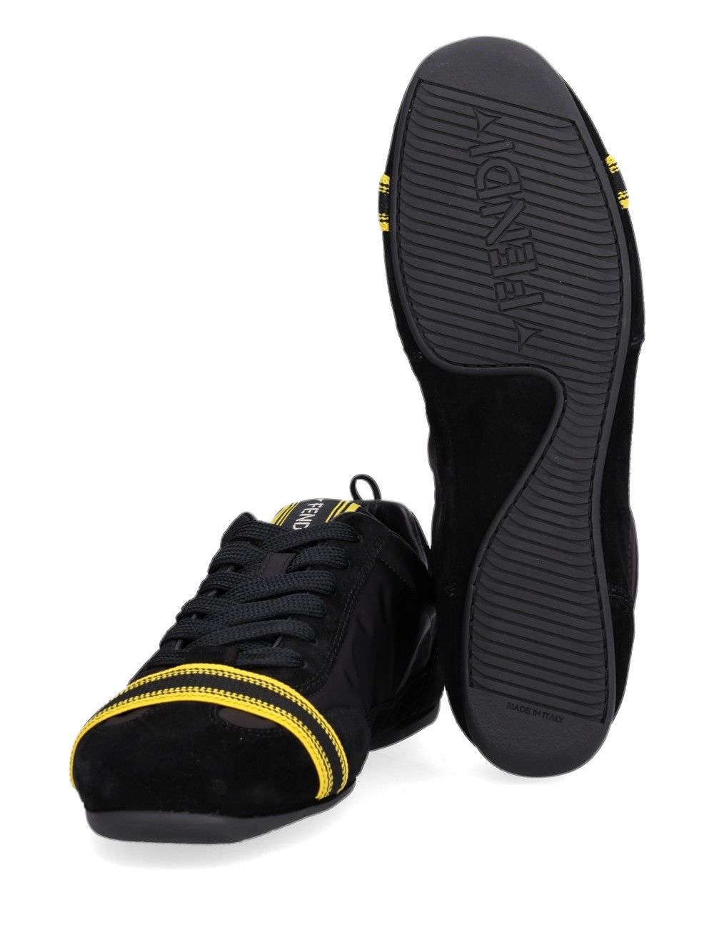 Fendi Sneaker Crosta+Nylon Sneakers - Nero | 5be280be0f8b9b78af127135d6c5131d04504981