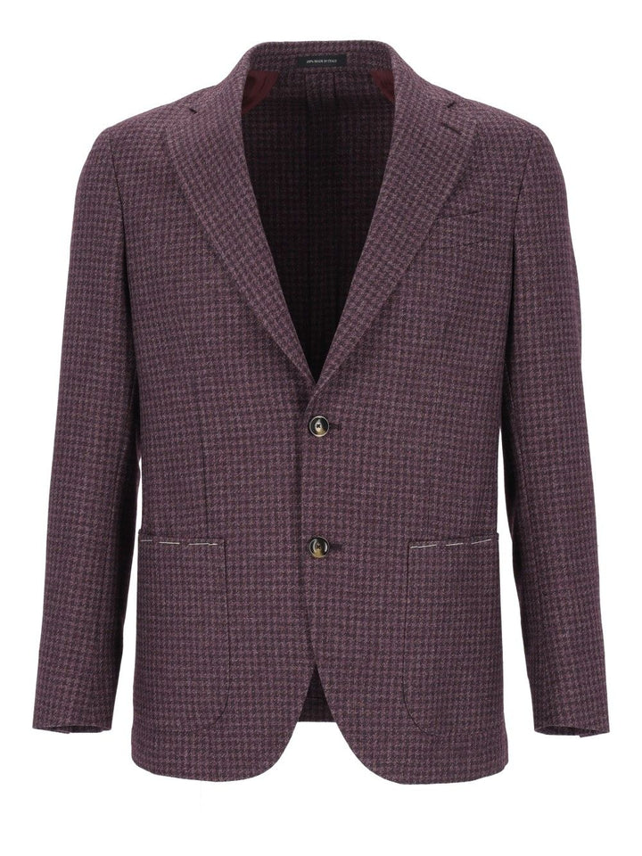 Al Duca D'Aosta Unlined Houndstooth Blazer Giacche - Bordeaux | 5511dc5293ad33a7a84a99c8a21b7b2cee62a0b8