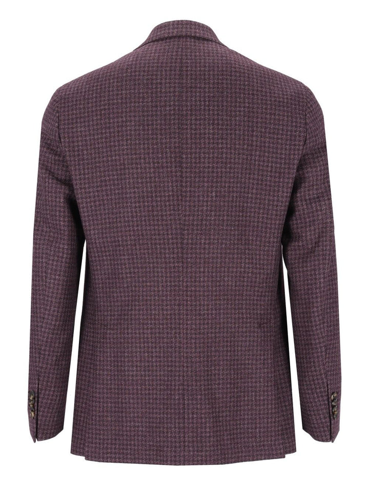 Al Duca D'Aosta Unlined Houndstooth Blazer Giacche - Bordeaux | 56d2c65e815f70e5c7cec336ea4cb00e31360698