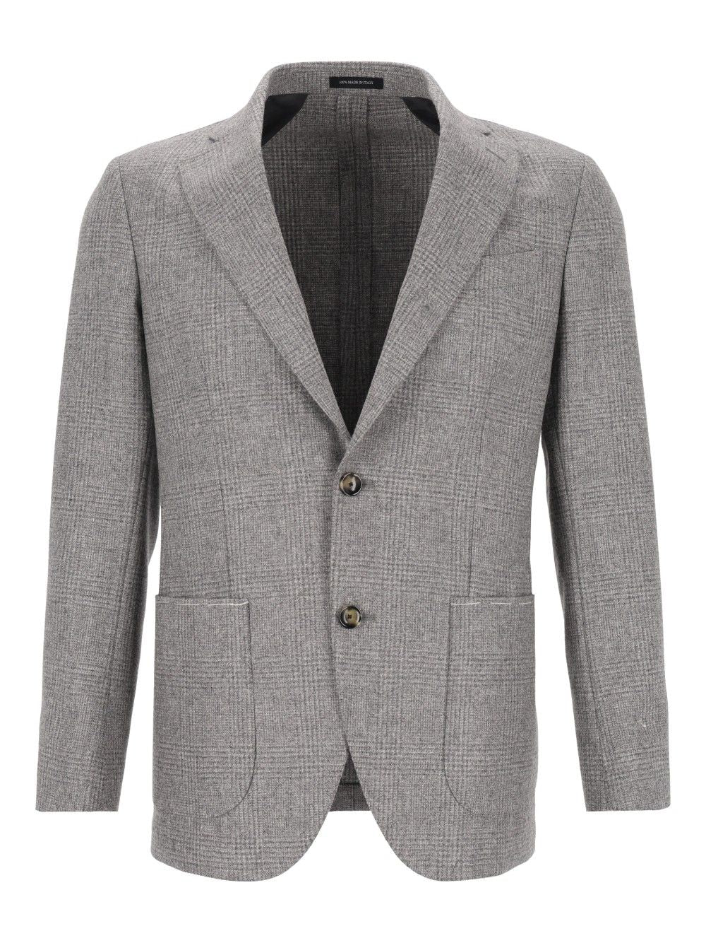 Al Duca D'Aosta Unlined Prince Of Wales Fusion Blazer Giacche - Grey | e95161d3f955c9ff3fe512217f008ff6a5d9ab6b