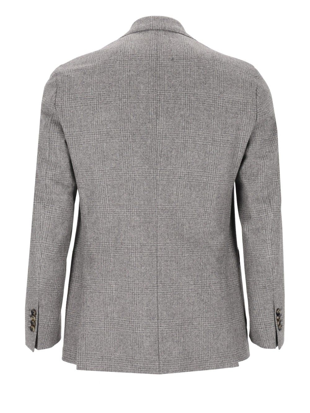 Al Duca D'Aosta Unlined Prince Of Wales Fusion Blazer Giacche - Grey | 2c9aec3943aab6af9a94bad7eb06f34ab7758533