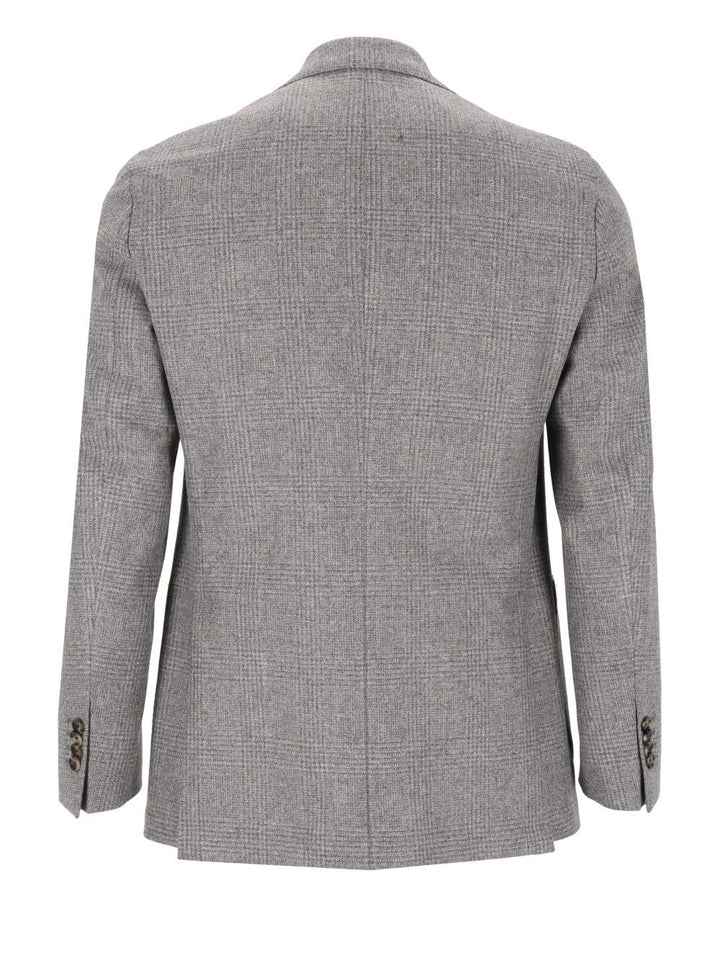 Al Duca D'Aosta Unlined Prince Of Wales Fusion Blazer Giacche - Grey | 2c9aec3943aab6af9a94bad7eb06f34ab7758533