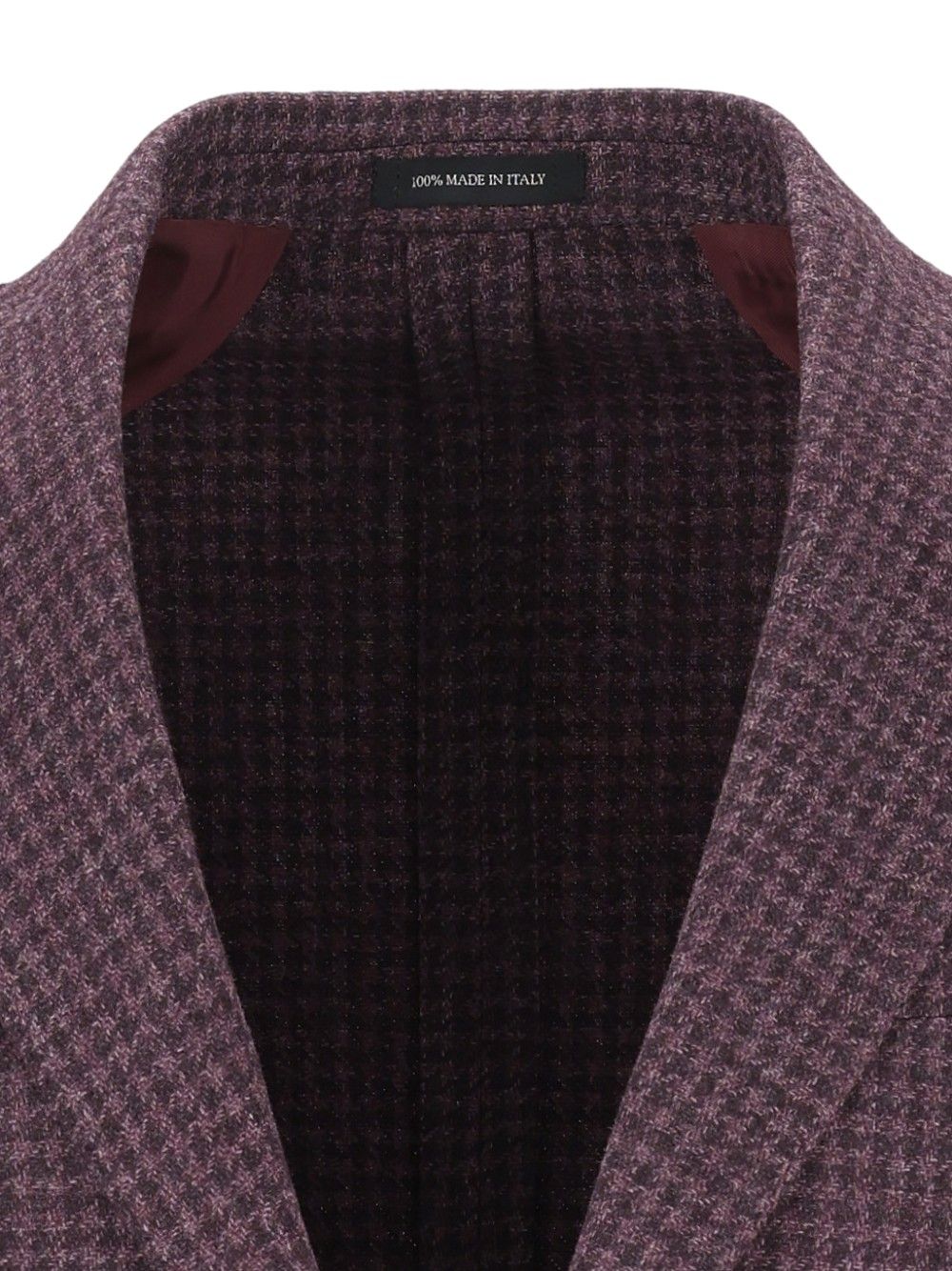Al Duca D'Aosta Unlined Houndstooth Blazer Giacche - Bordeaux | f27ecadbcaf43914d1aed759a26fcbae2d2e5b35