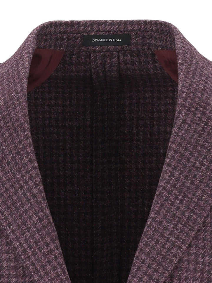 Al Duca D'Aosta Unlined Houndstooth Blazer Giacche - Bordeaux | f27ecadbcaf43914d1aed759a26fcbae2d2e5b35