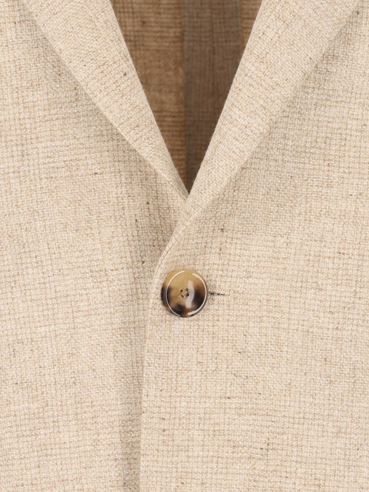 Al Duca D'Aosta Unlined Prince Of Wales Fusion Blazer Giacche - Beige | ce82f74521ecacaf9655e57bf8ed75b035d897f4