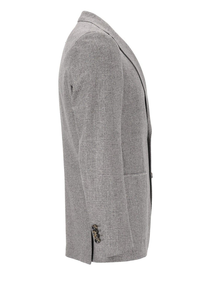 Al Duca D'Aosta Unlined Prince Of Wales Fusion Blazer Giacche - Grey | 4cdee4a455568dada6f054b0ac9dd766bc3d3337