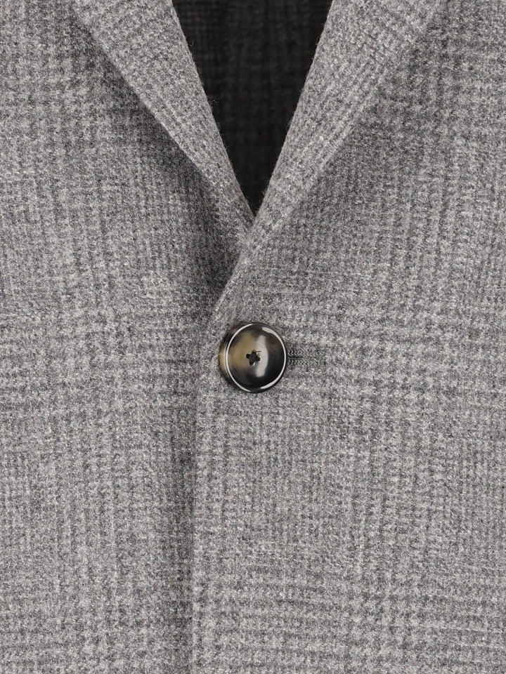 Al Duca D'Aosta Unlined Prince Of Wales Fusion Blazer Giacche - Grey | f1feafcb4221a3a01638a1e0194f789ce17ae5c8