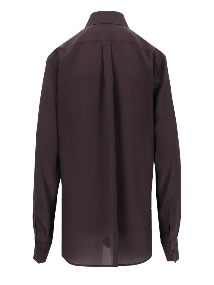 Dolce & Gabbana Shirt In Silk Crêpe De Chine Shirts - Marrone | 2f2aef91758c579d0ed03585149a7924eb827f86