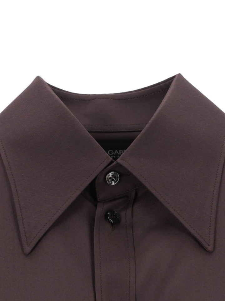 Dolce & Gabbana Shirt In Silk Crêpe De Chine Shirts - Marrone | 0beee58d99a9e5c3aa1f52316a60ad3aa0d218eb