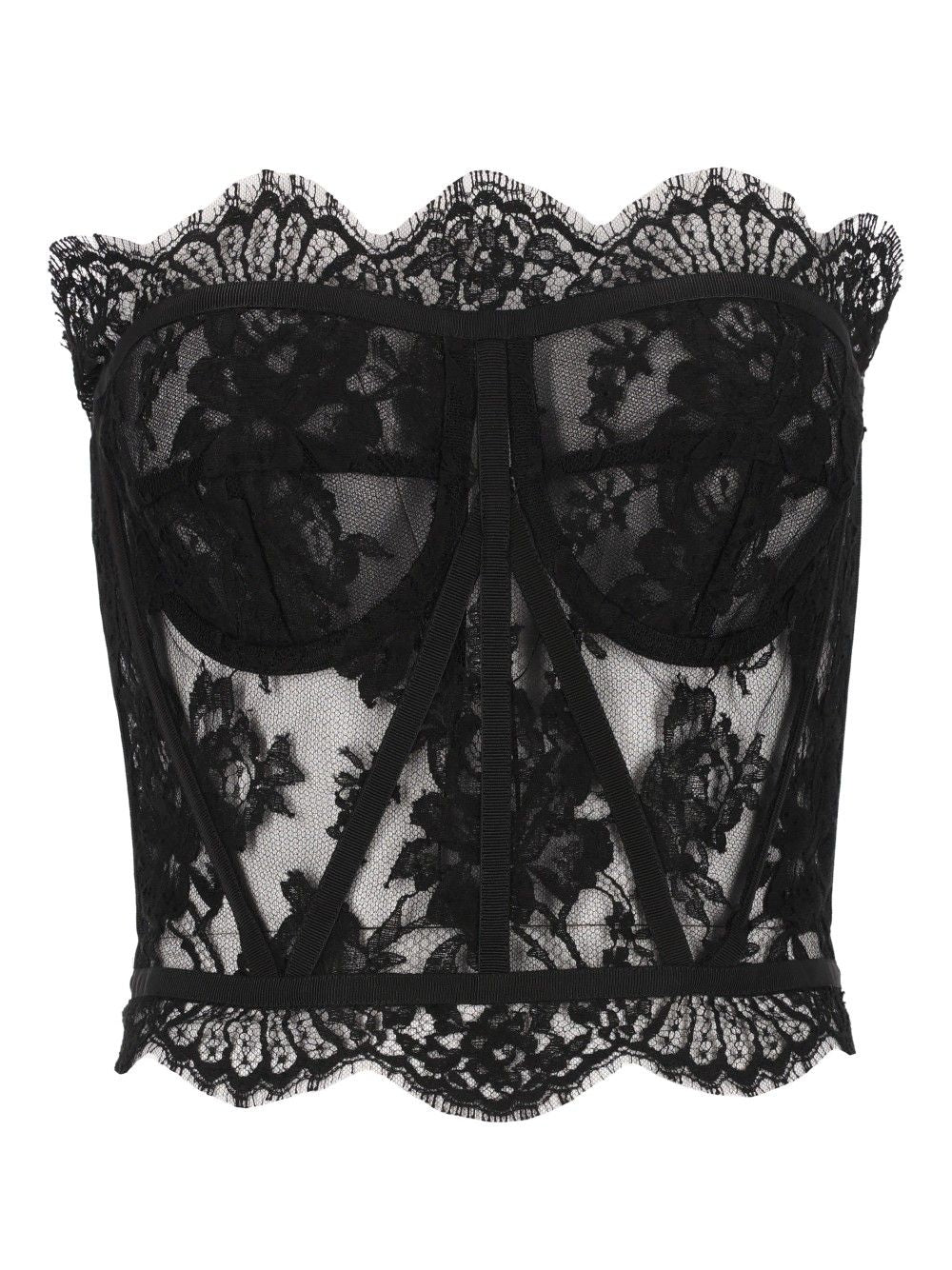 Dolce & Gabbana Chantilly Lace Bustier Top - Nero | 7add96e69d9b5eb993b80f323e5c96f09d1b1f7c