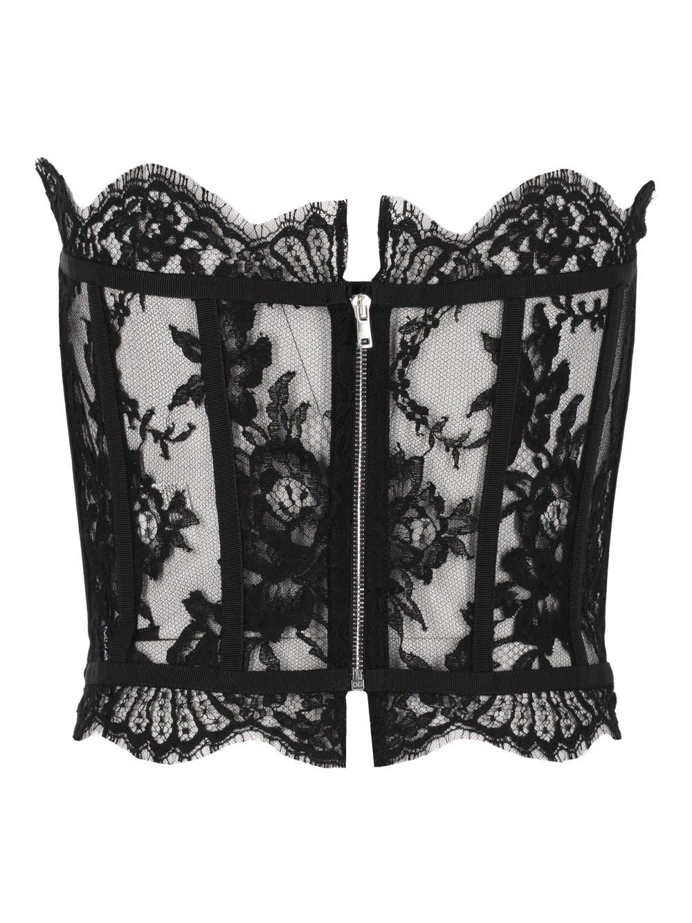 Dolce & Gabbana Chantilly Lace Bustier Top - Nero | c084177a891bbbea587f194b87f8e3036b640546