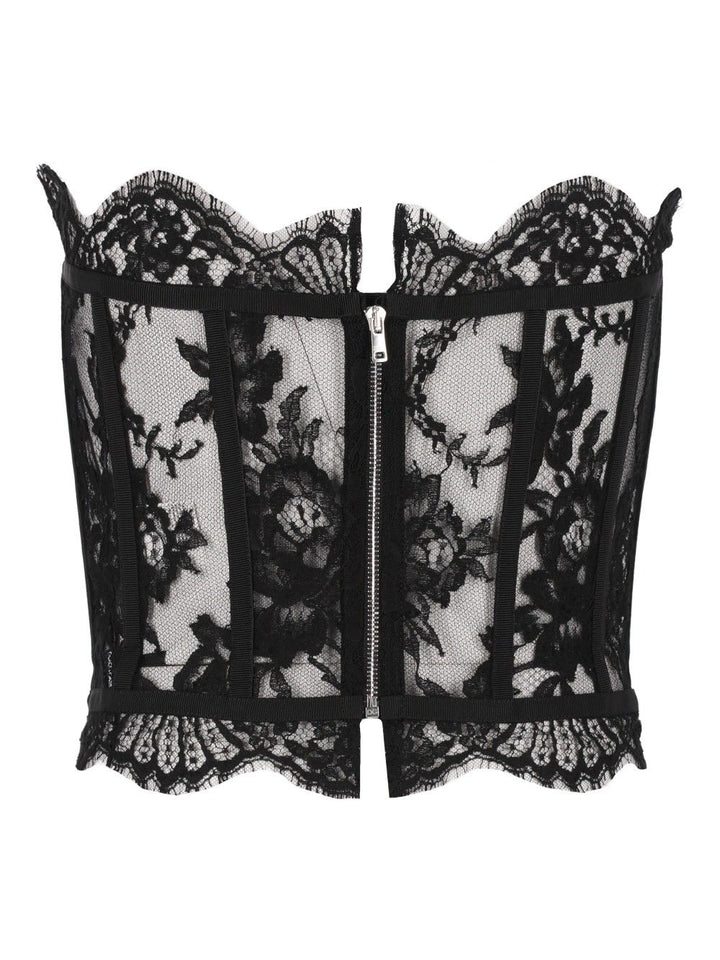 Dolce & Gabbana Chantilly Lace Bustier Top - Nero | c084177a891bbbea587f194b87f8e3036b640546
